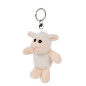 Fehér bárány plüss kulcstartó, 8 cm (Semo)