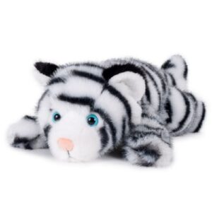 Fekvő, puha plüss fehér tigris, 25 cm (Semo, Fluffies)