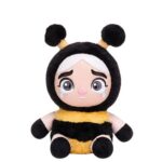 Kanashiko: Mitsuko, az ülő, sírós arcú plüss baba méhecske jelmezben, 24 cm